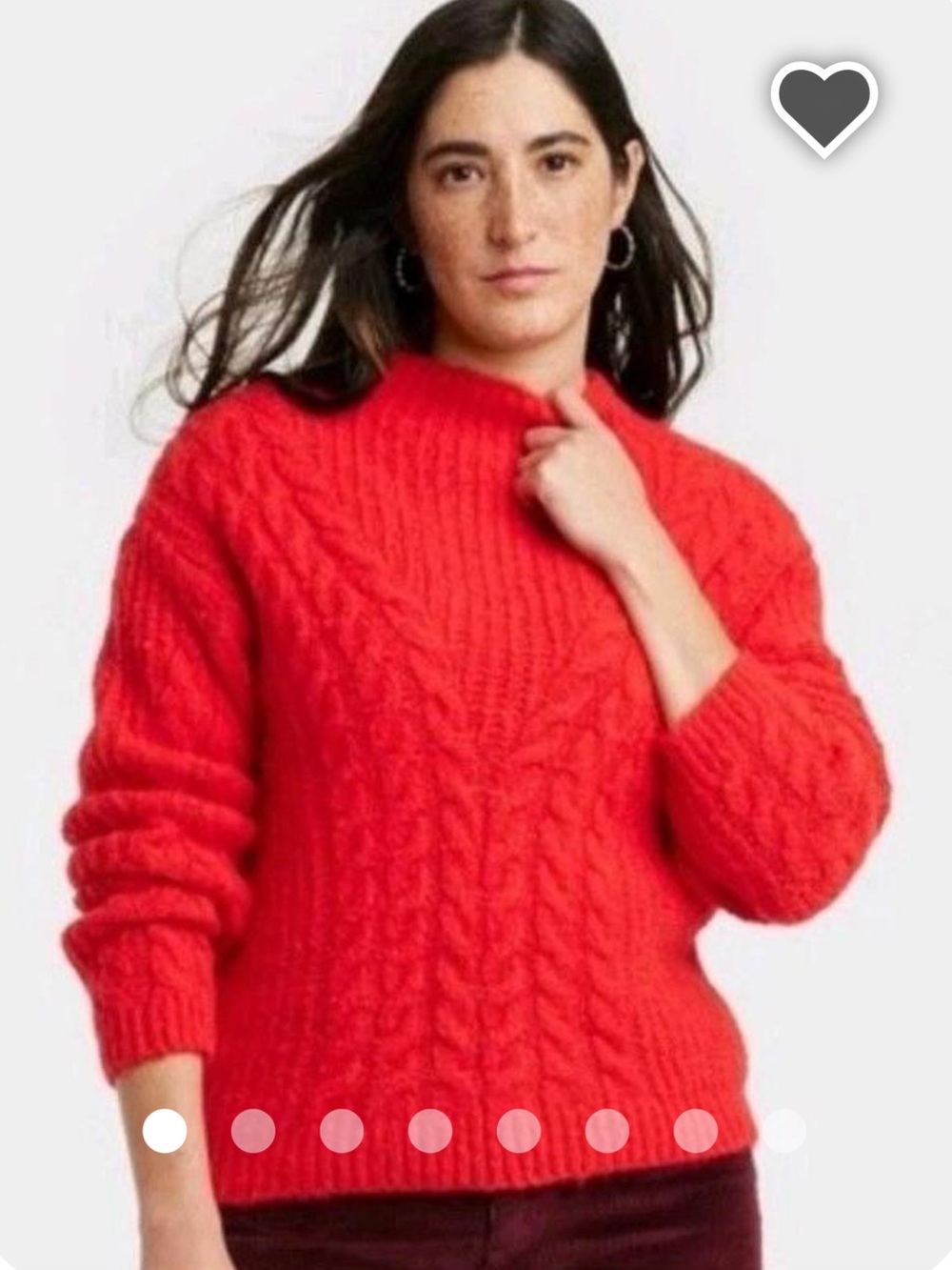 Universal Thread Bright Red Cable Knit Turtleneck Sweater